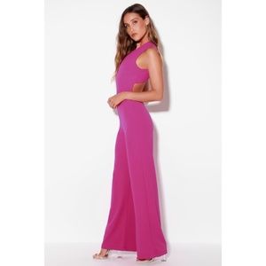 Lulus Thinking Out Loud Magenta Backless Jumpsuit